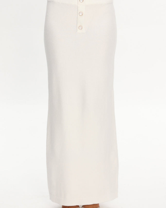 Off White Knit Maxi Skirt