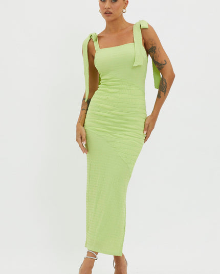 Green Tied Strap Dress