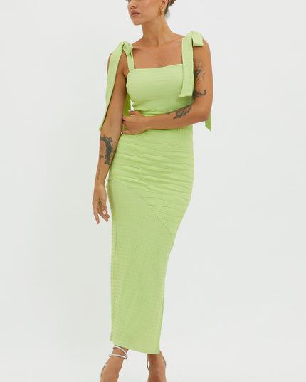 Green Tied Strap Dress