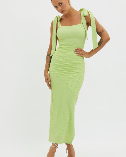 Green Tied Strap Dress