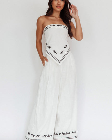Off White Wide-Leg Pocket Pants