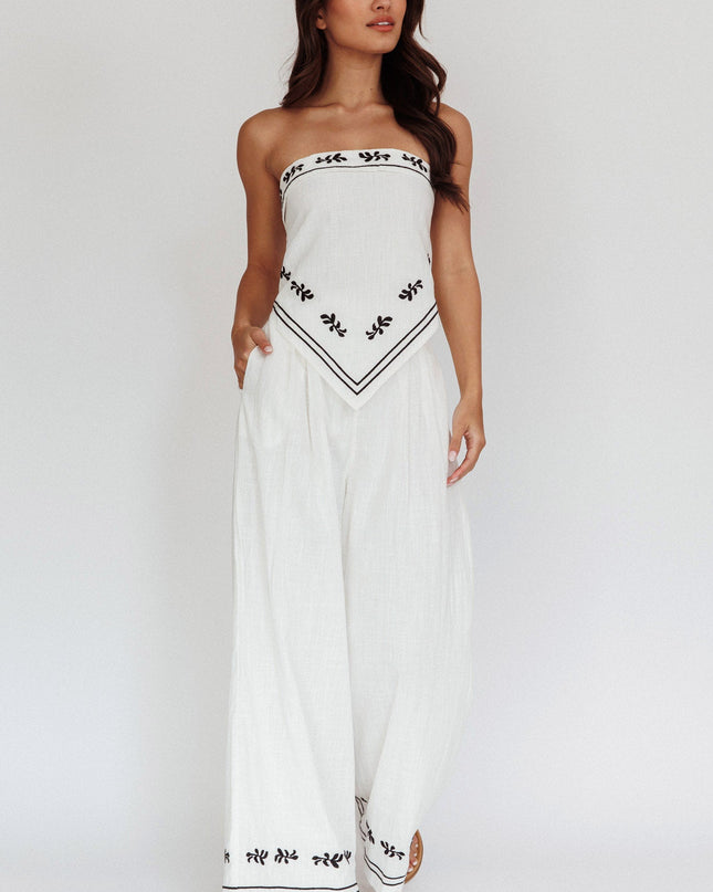 Off White Wide-Leg Pocket Pants