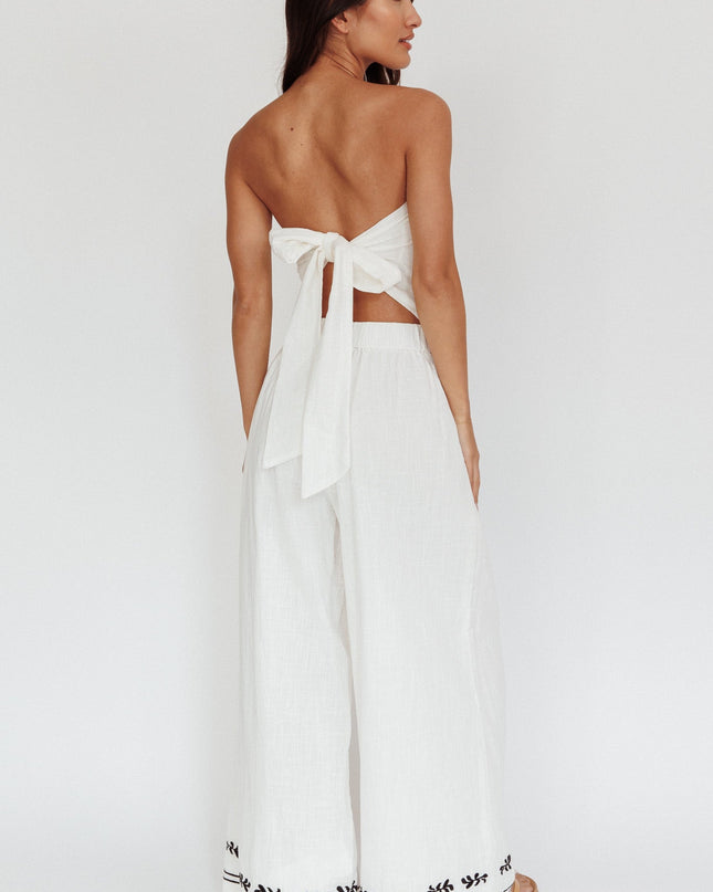 Off White Wide-Leg Pocket Pants