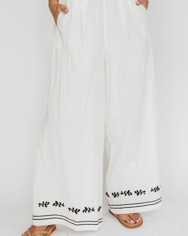 Off White Wide-Leg Pocket Pants