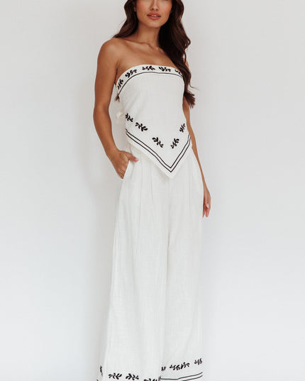 Off White Wide-Leg Pocket Pants
