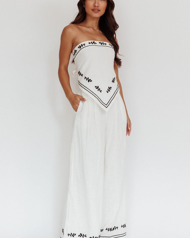 Off White Wide-Leg Pocket Pants