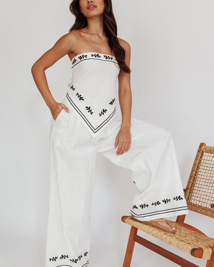 Off White Wide-Leg Pocket Pants