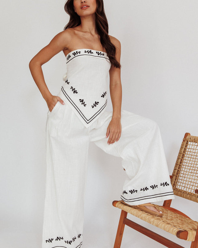 Off White Wide-Leg Pocket Pants