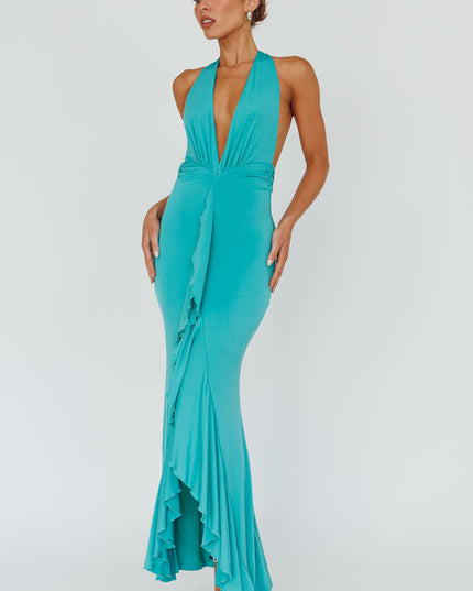 Jade Halterneck Ruffle Dress