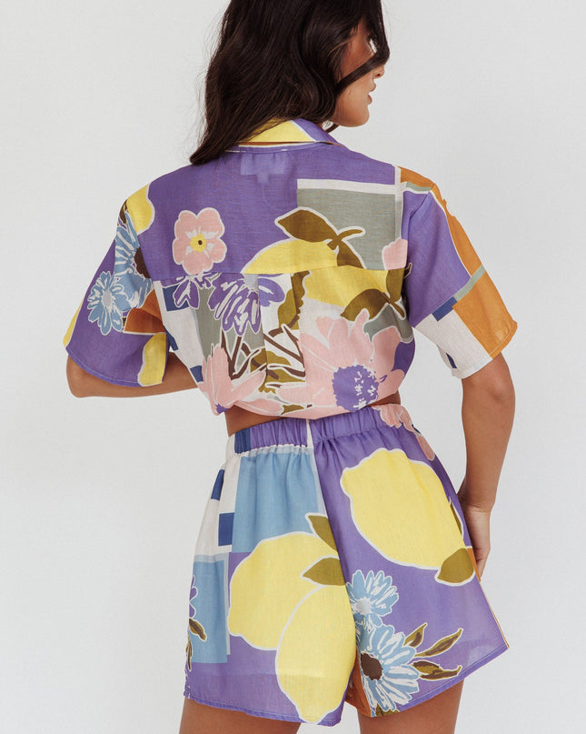 Lilac Things Elastic Waist Shorts Citrus