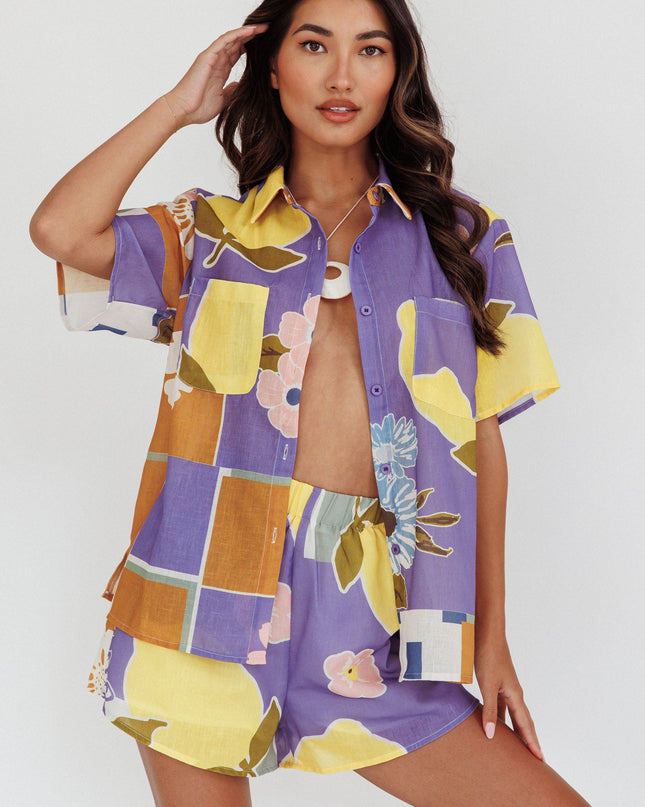 Lilac Things Elastic Waist Shorts Citrus