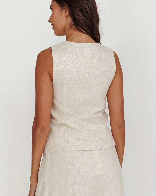 Oat Things Sun Sleeveless Buttoned Vest