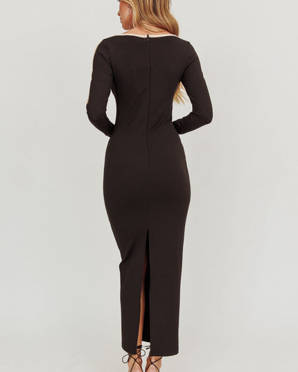 Black Long Sleeve Bodycon Maxi Dress