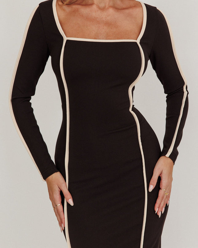Black Long Sleeve Bodycon Maxi Dress