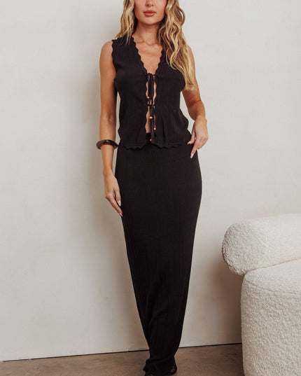 Black Knit Maxi Skirt