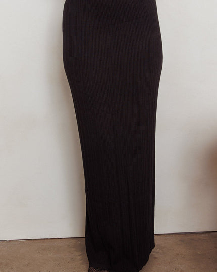 Black Knit Maxi Skirt