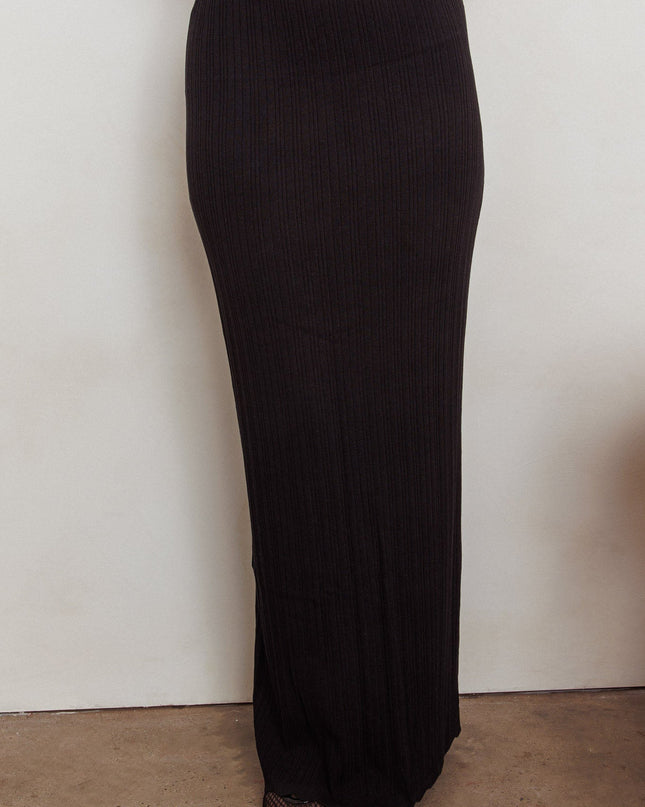 Black Knit Maxi Skirt