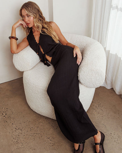 Black Knit Maxi Skirt