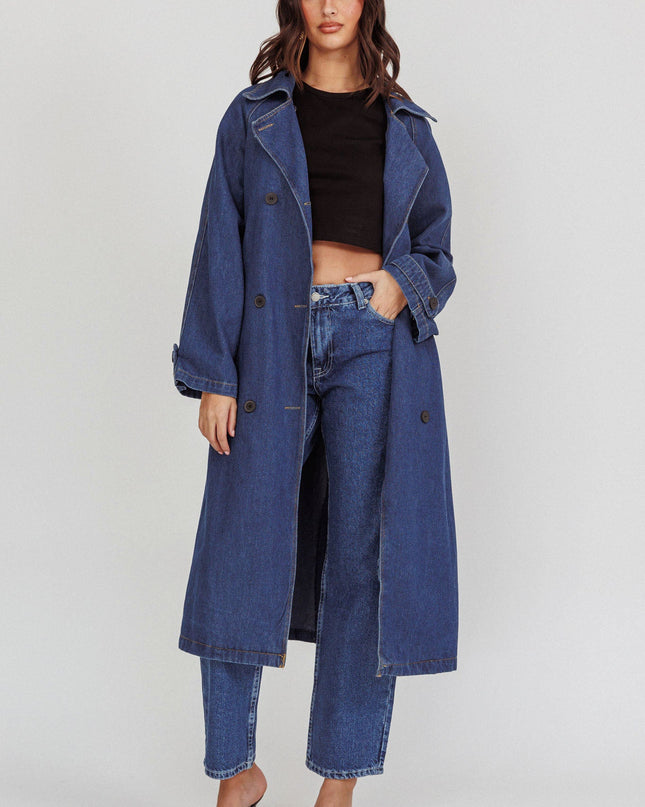 Denim Double Breasted Coat