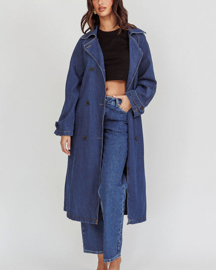 Denim Double Breasted Coat