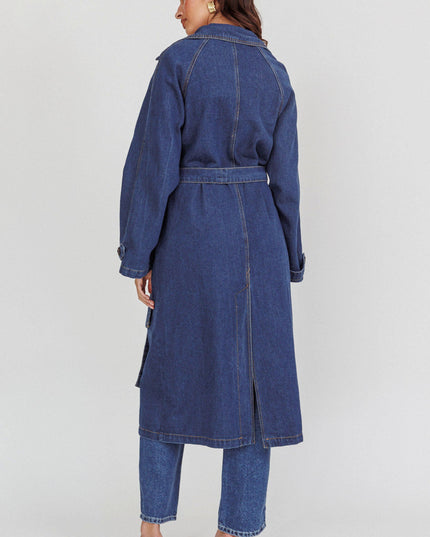Denim Double Breasted Coat