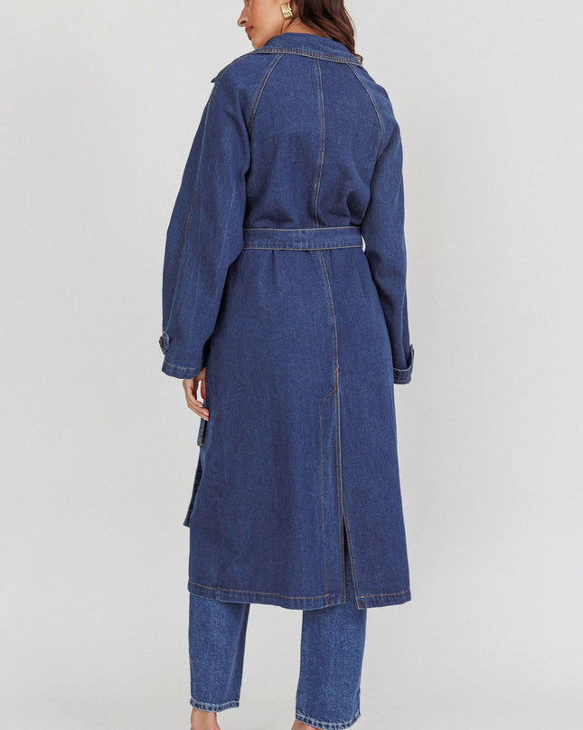 Denim Double Breasted Coat