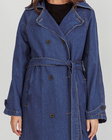 Denim Double Breasted Coat