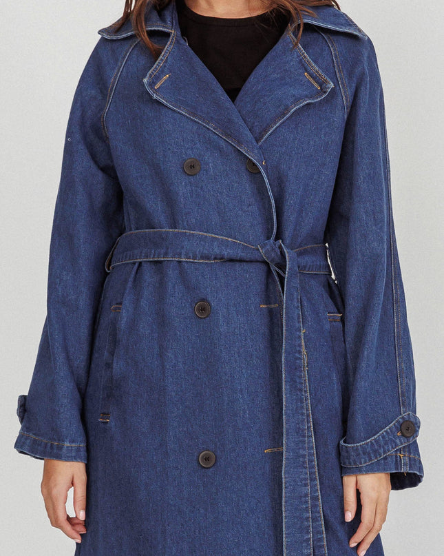 Denim Double Breasted Coat