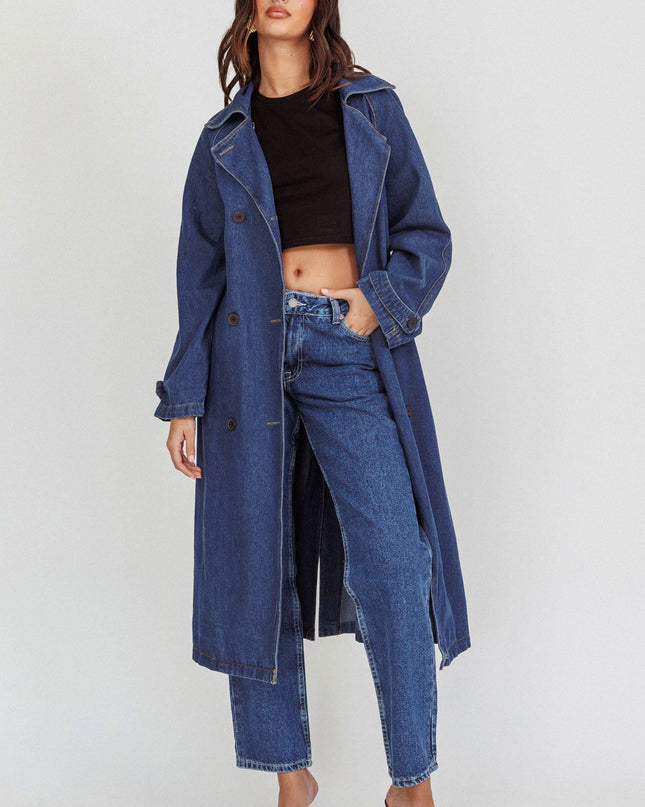 Denim Double Breasted Coat