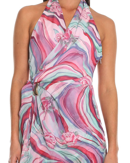 Purple Halter Wrap Dress
