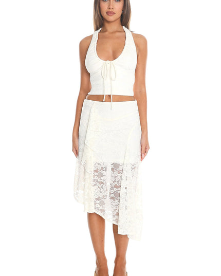 Ivory Snow Song Tie-Front Halter Top