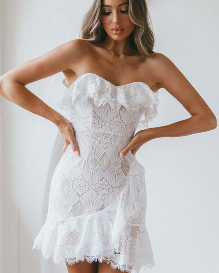White Lace Mini Dress