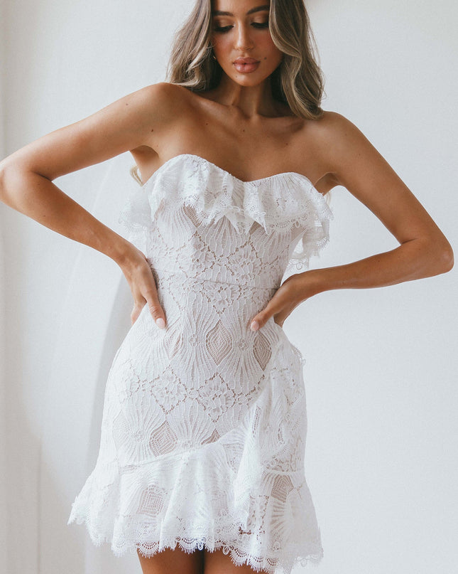 White Lace Mini Dress