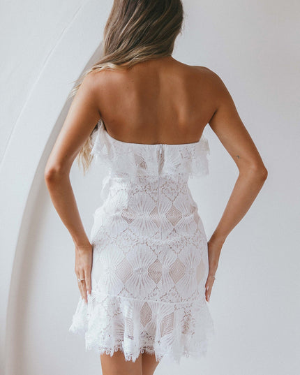 White Lace Mini Dress