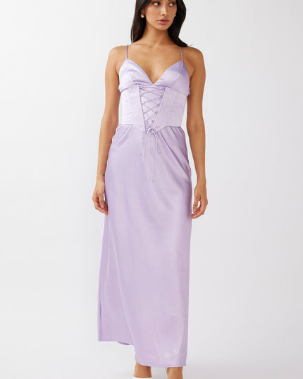 Lilac Cami Strap Corset Waist Dress