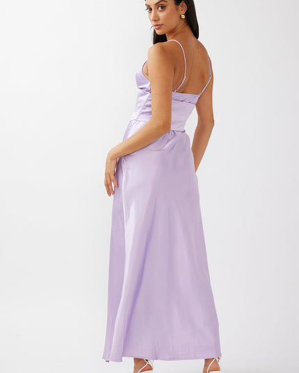 Lilac Cami Strap Corset Waist Dress