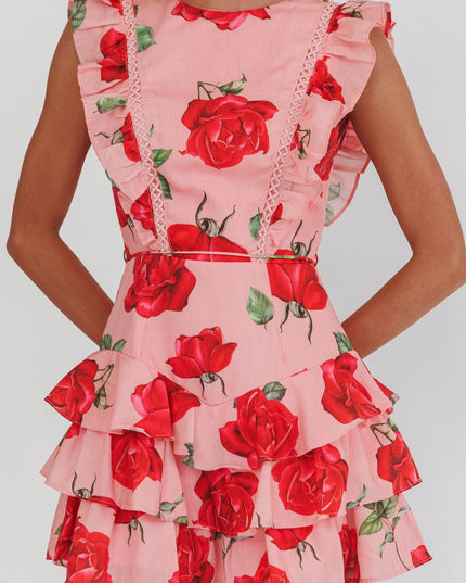 Rose Sleeveless Layered Frill Romper
