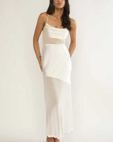 Oyster Sheer Waist Maxi Dress