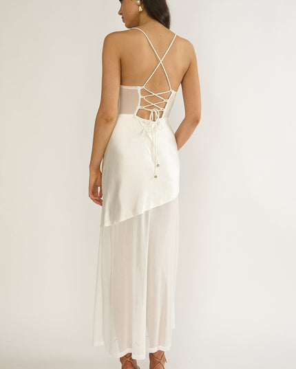Oyster Sheer Waist Maxi Dress