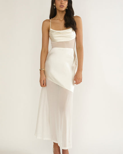 Oyster Sheer Waist Maxi Dress