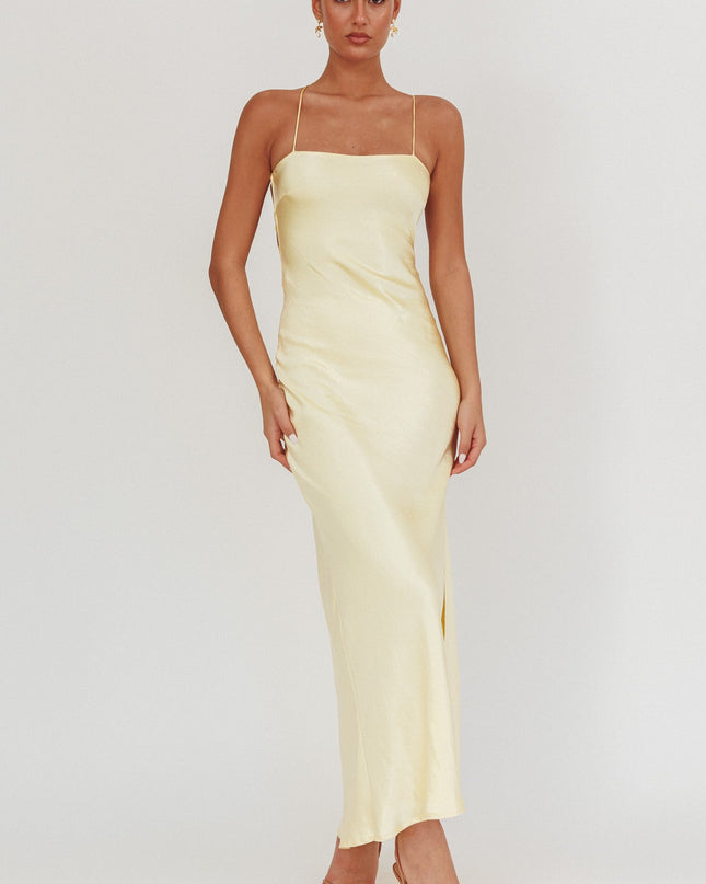 Butter Backless Satin Maxi Dress