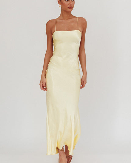 Butter Backless Satin Maxi Dress