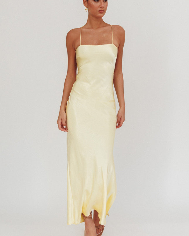 Butter Backless Satin Maxi Dress