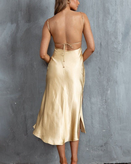 Lemon Low Back Midi Dress