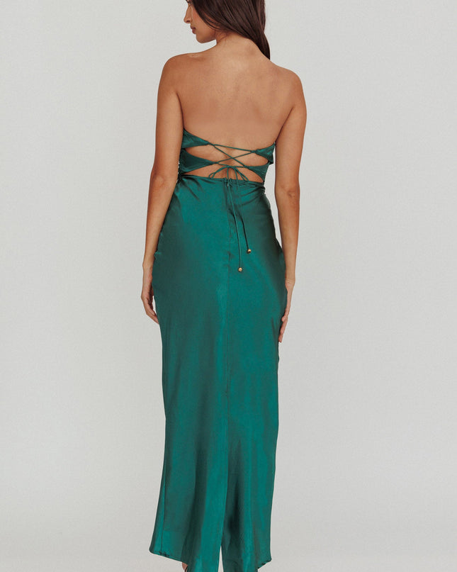 Forest Green Double Twist Midi Dress