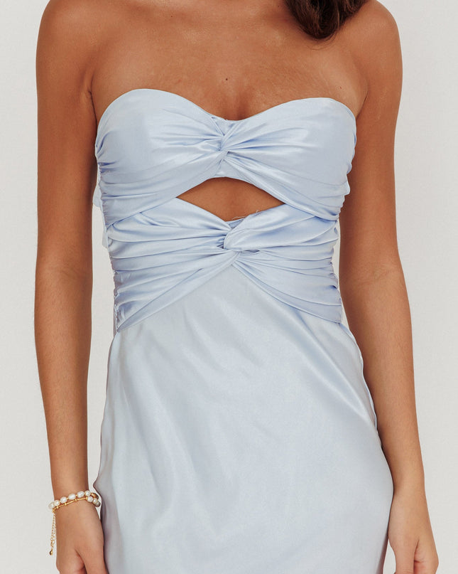 Steel Blue Double Twist Maxi Dress