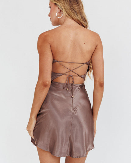 Charcoal Double Twist Mini Dress