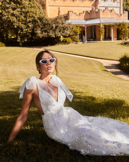 White Tied Shoulder Maxi Dress