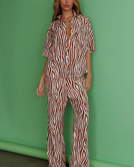 Brown Hunch Pants Zebra