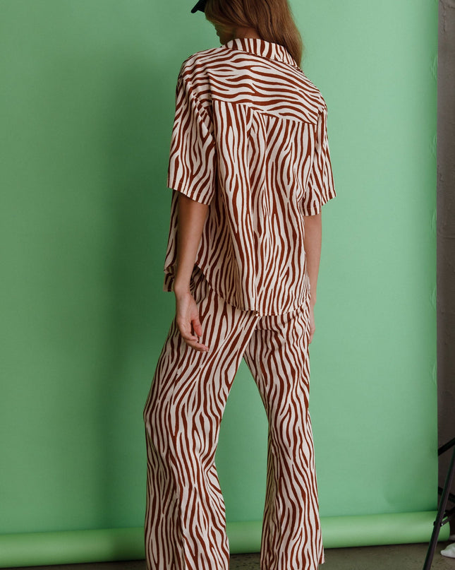 Brown Hunch Pants Zebra